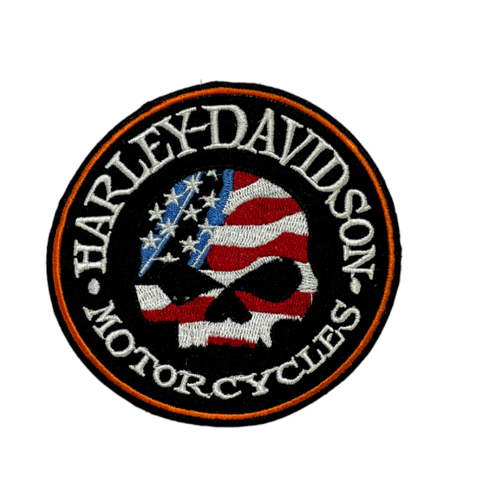 Harley Davidson Skull American Patch - Iron/Sew on patch