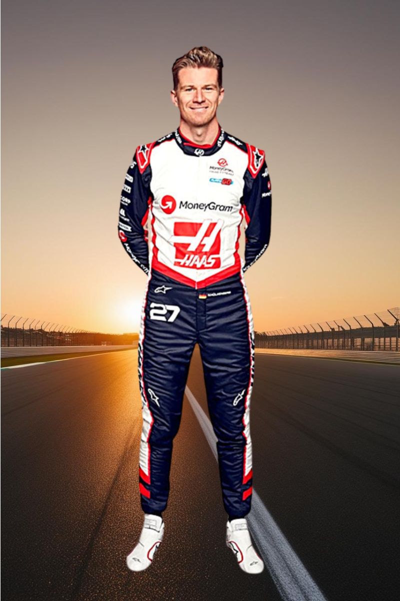 2024 Nico Hulkenberg Haas F1 Racing Suit CIK/FIA LEVEL2 Go Kart Racing Suit