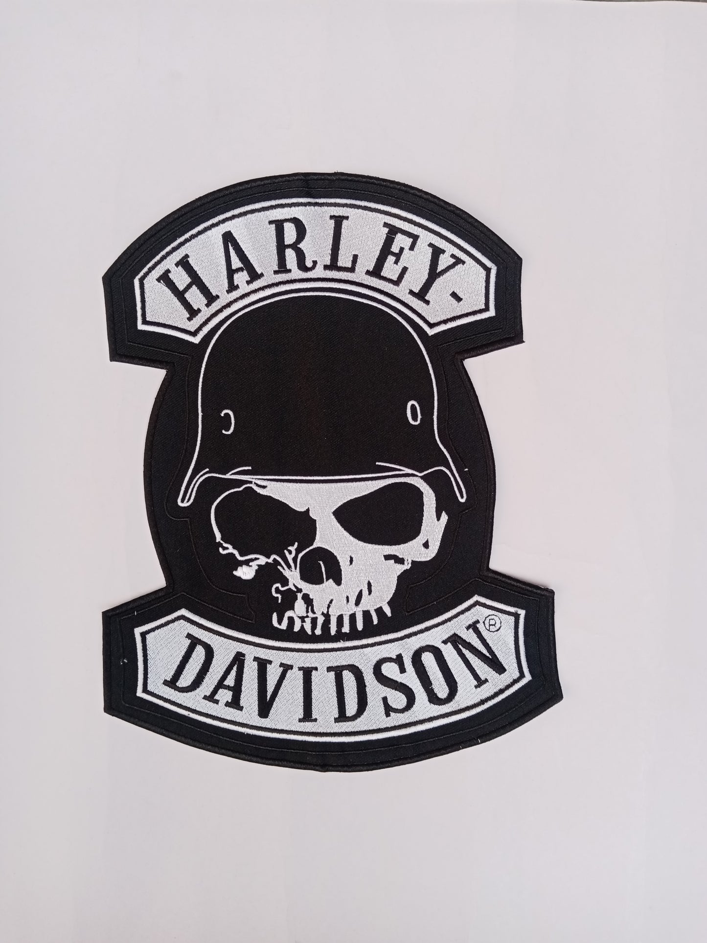 H - D SPIKE SKULL LARGE PATCH - Embroidery Patch - Iron/Sew On Patch