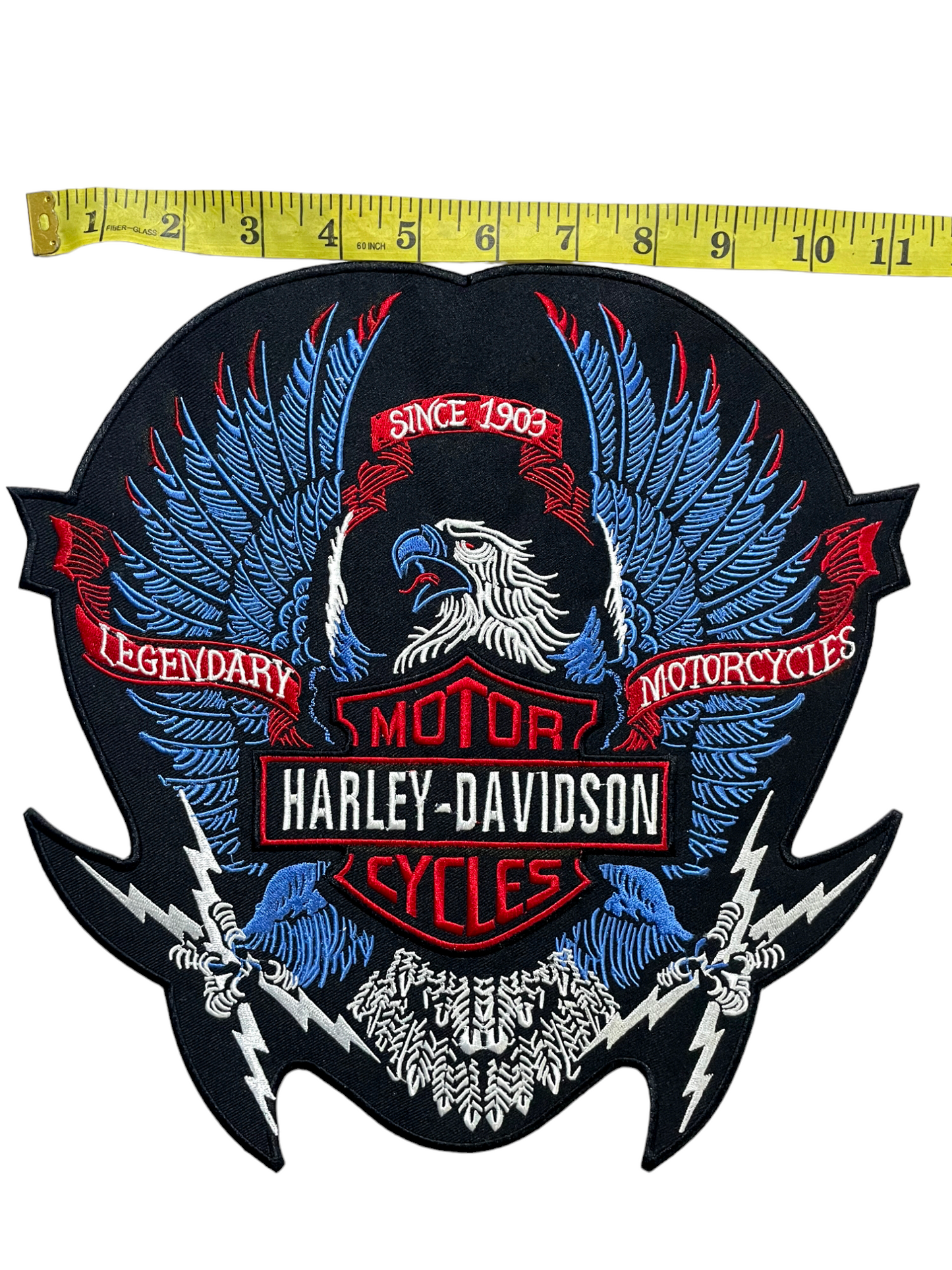 H-D Eagle Wings Large RED - BLUE Embroidery Patch - Iron/Sew On