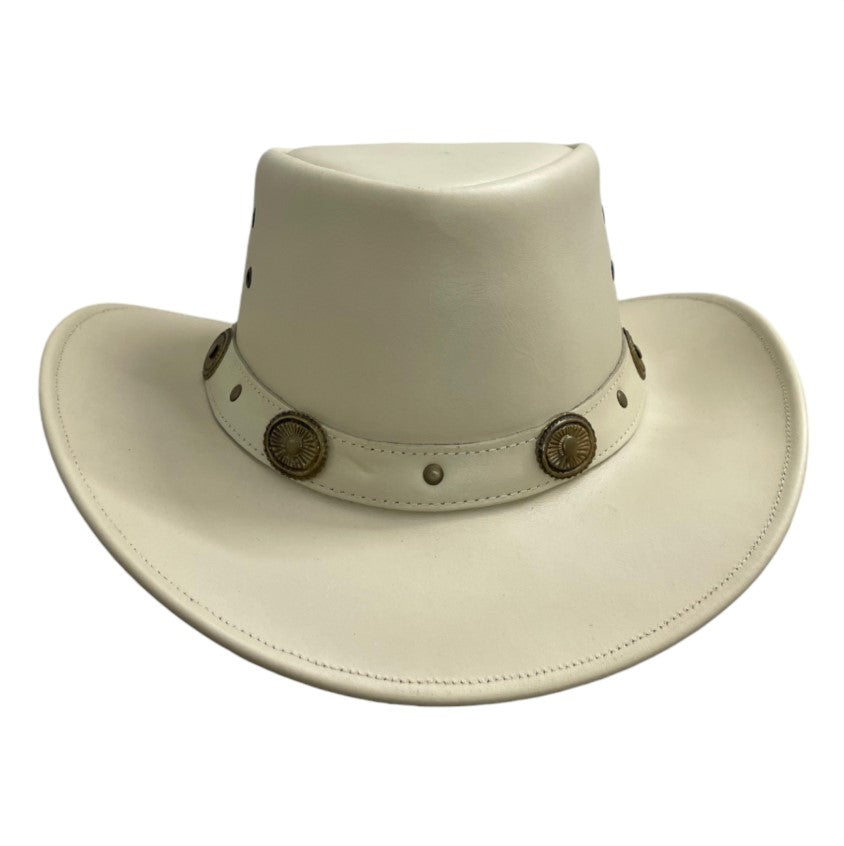 Men and Women HAT Cream Color Genuine Leather Western Cowboy Hat