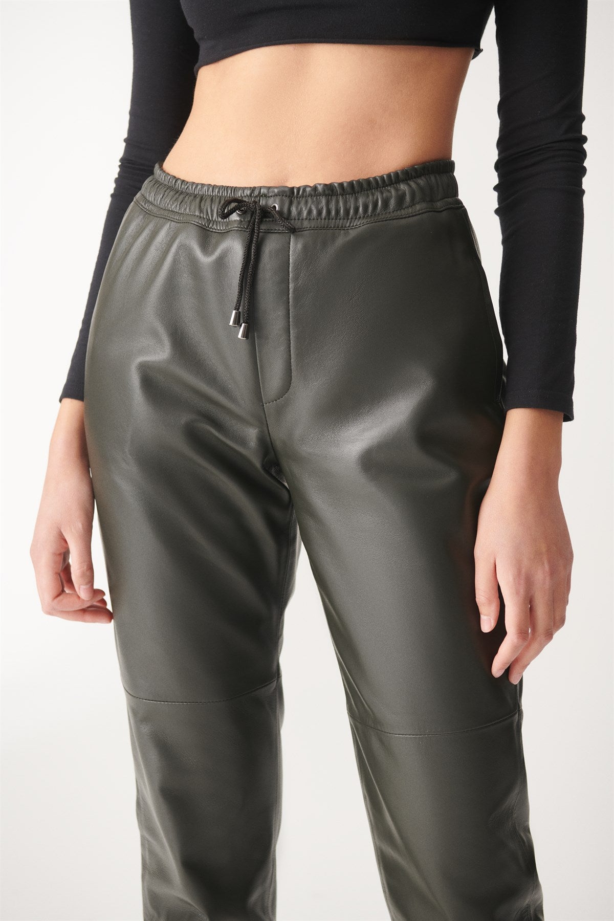 AIDA Green Sport Leather Pants