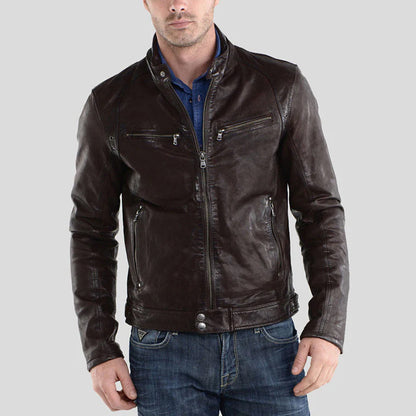 Beau Brown Biker Leather Jacket