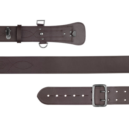 Sam Browne Belt Brown Color with Silver Buckle With Crossover Shoulder Strap Genuine Leather British Military