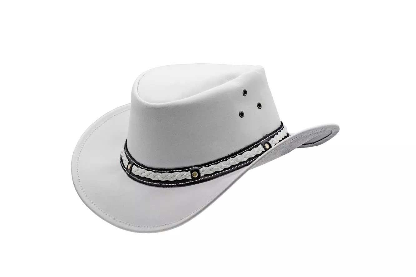 Cowboy Hat Man and Women White Genuine Leather Western Cowboy Hat