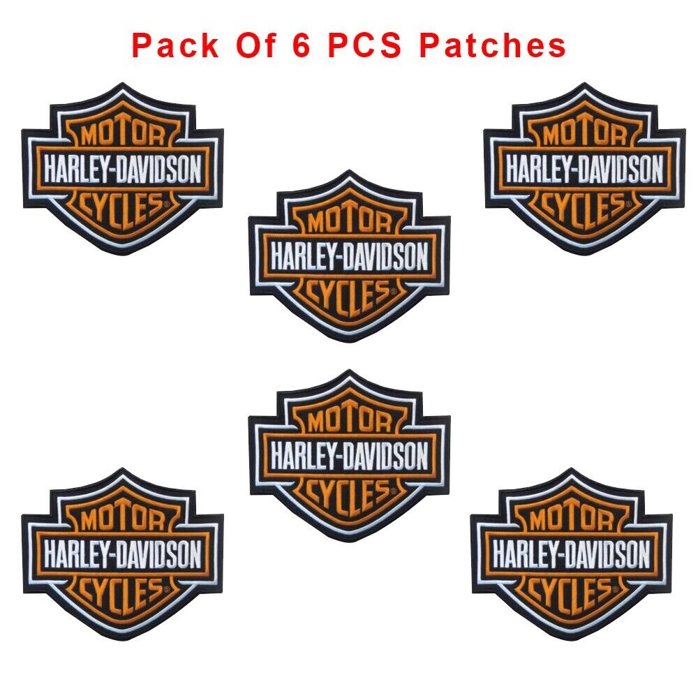 Harley Davidson Classic Orang Logo Sew-on Patch Small embroidery Patch Lot Of 6