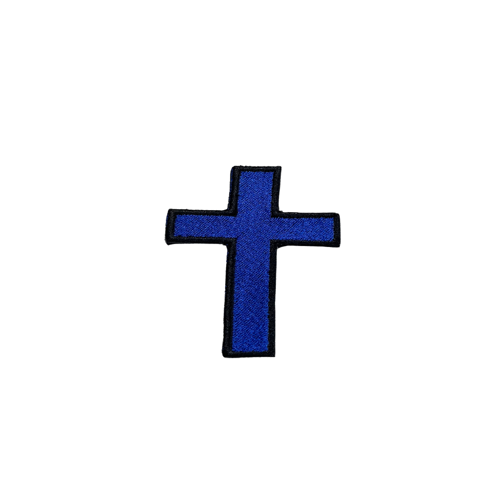 CHRISTIAN CROSS PATCH Iron-On Embroidered Jesus Crucifix Church Religious Symbol