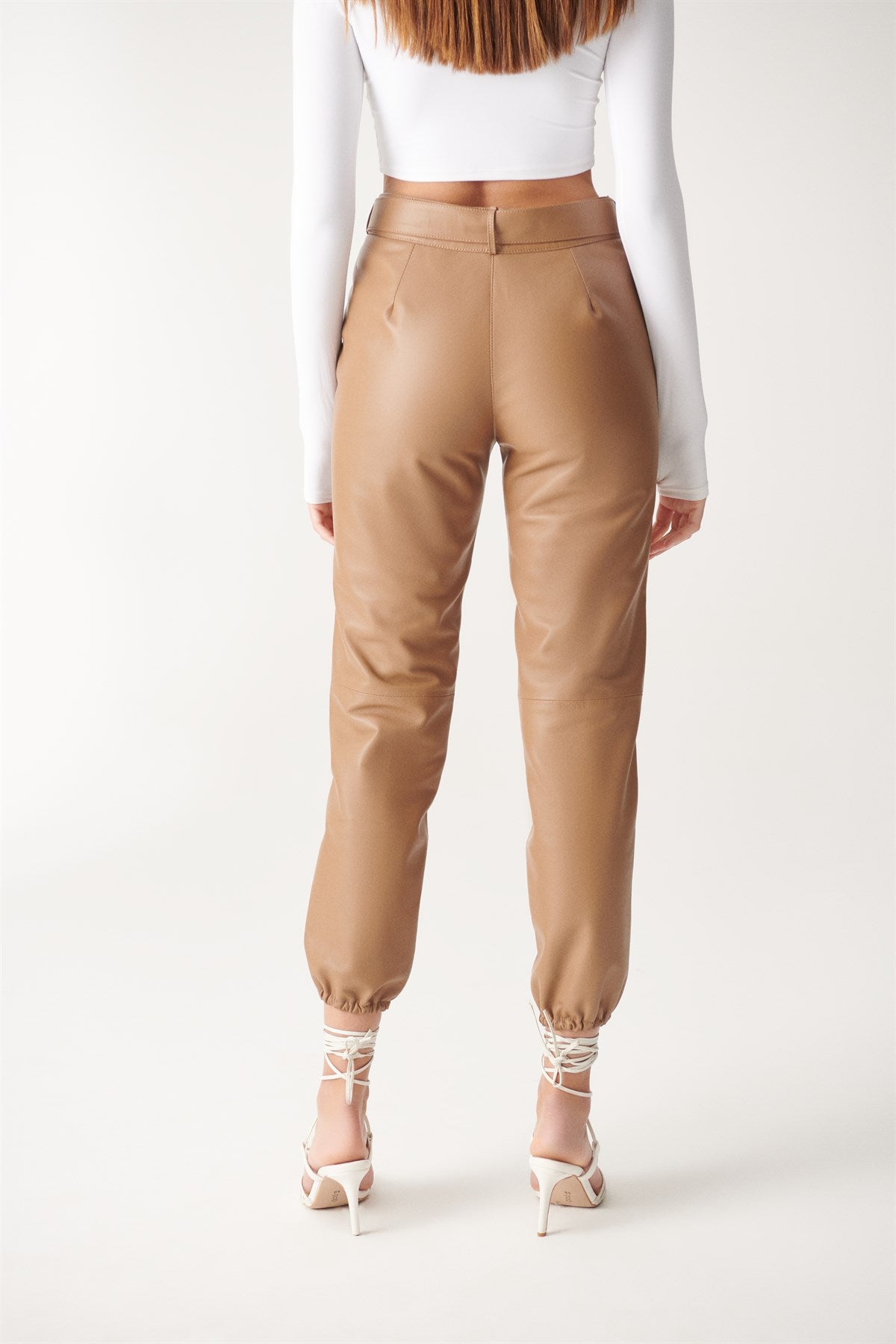 BECCA Brown Sport Leather Pants