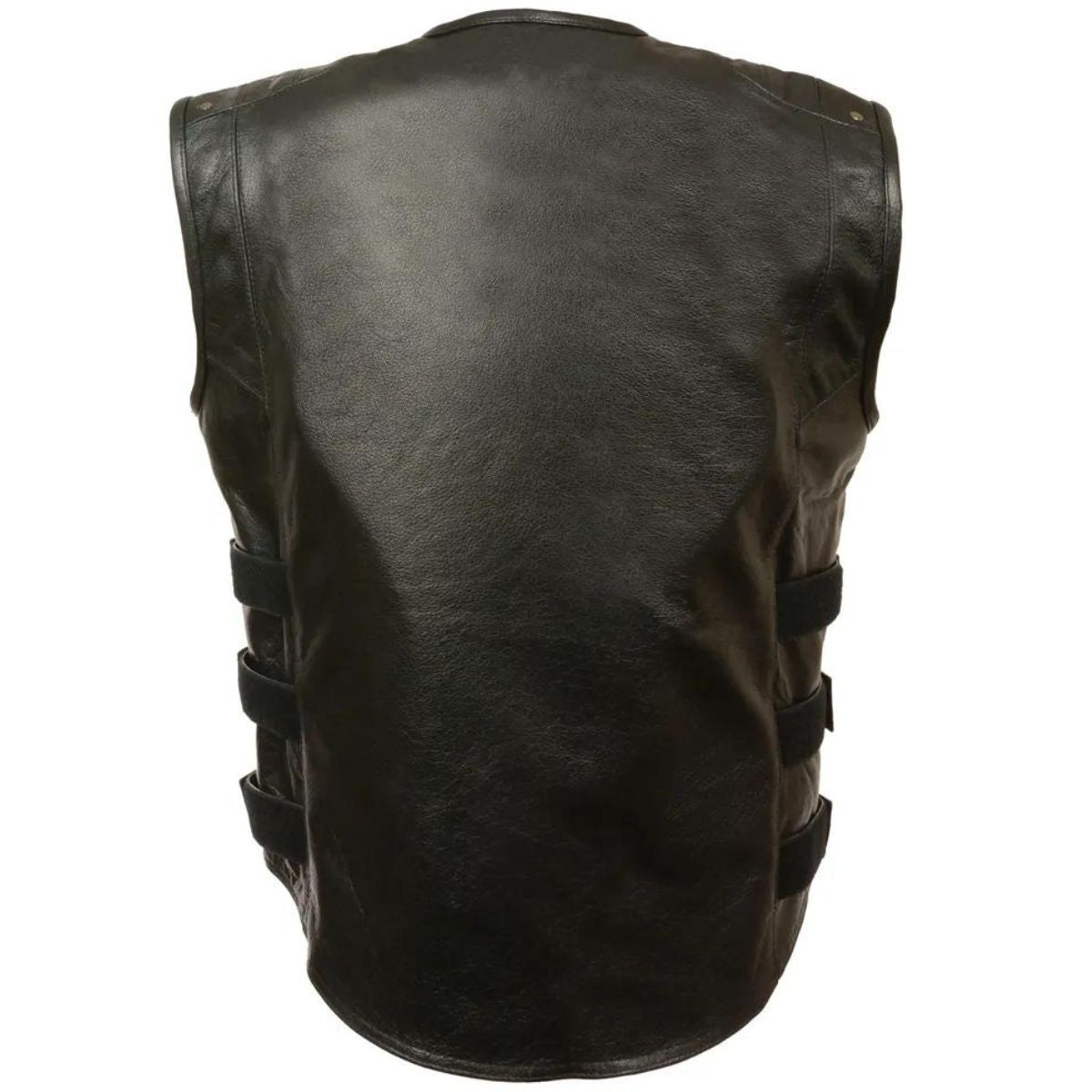 Vintage Buckle Accent Leather Vest with Stylish Detailing