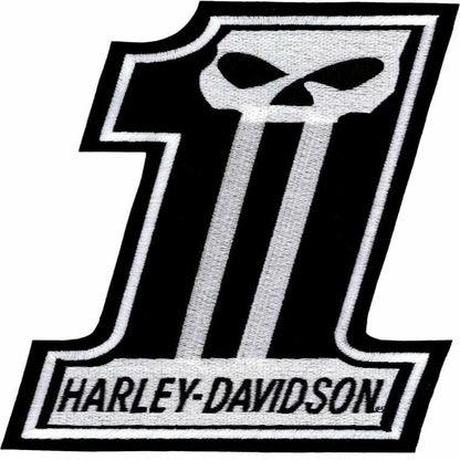 Harley Davidson Number 1 Skull Vest - Jacket Back PATCH Sew on patch 12" Length