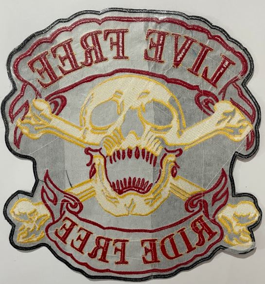 H - D SKULL BONE - Embroidery Patch - Iron/Sew On Patch