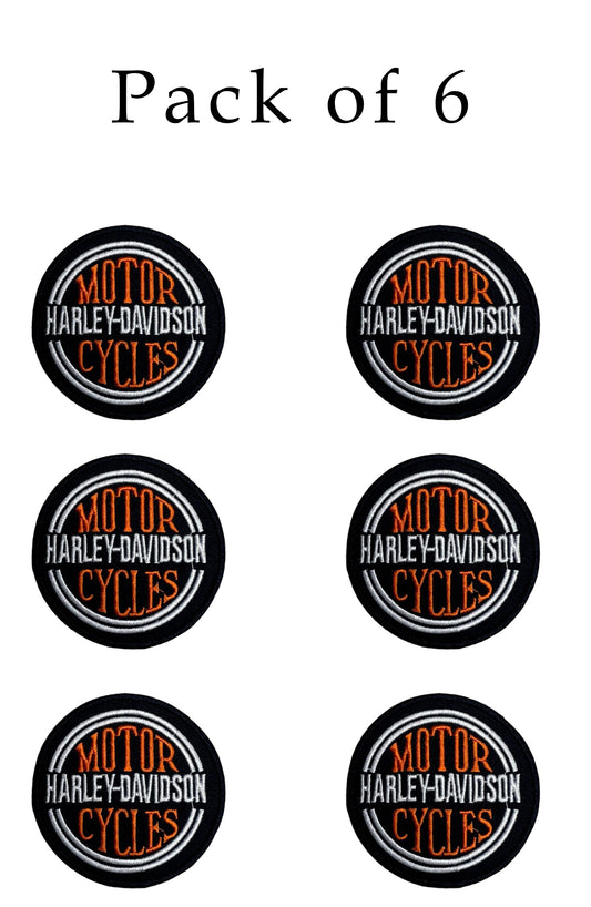 H - D MOTER CYCLES ROUND EMBROIDERY PATCH 4" Iron/Sew on Patch