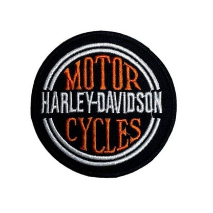 H - D Motorcycle Small Round Patch 4" Embroidered Patch-Iron-Sew-On Patch