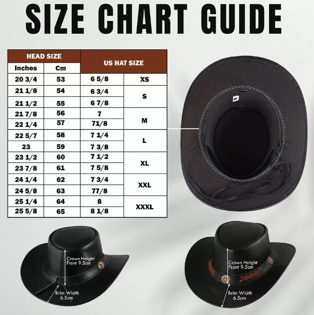 Shapeable Western Style Leather Cowboy hat Men - Women Wide Brim Vintage Old Sty