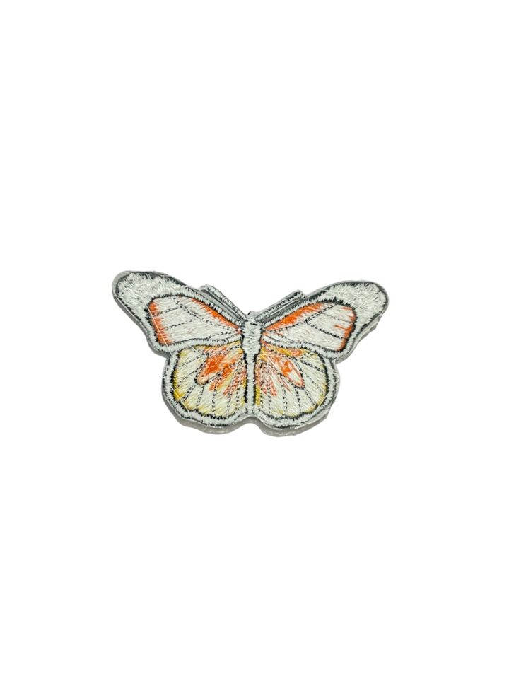 Embroidered Orange Butterfly Patches - Embroidery Patch - Iron/Sew On