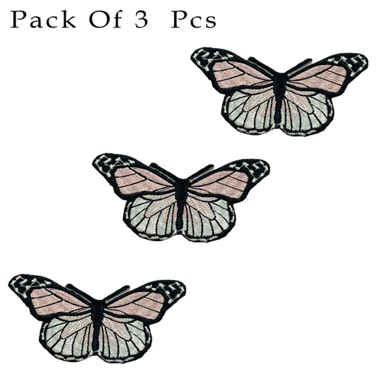 Embroidered Pink Butterfly Patches - Embroidery Patch - Iron/Sew On