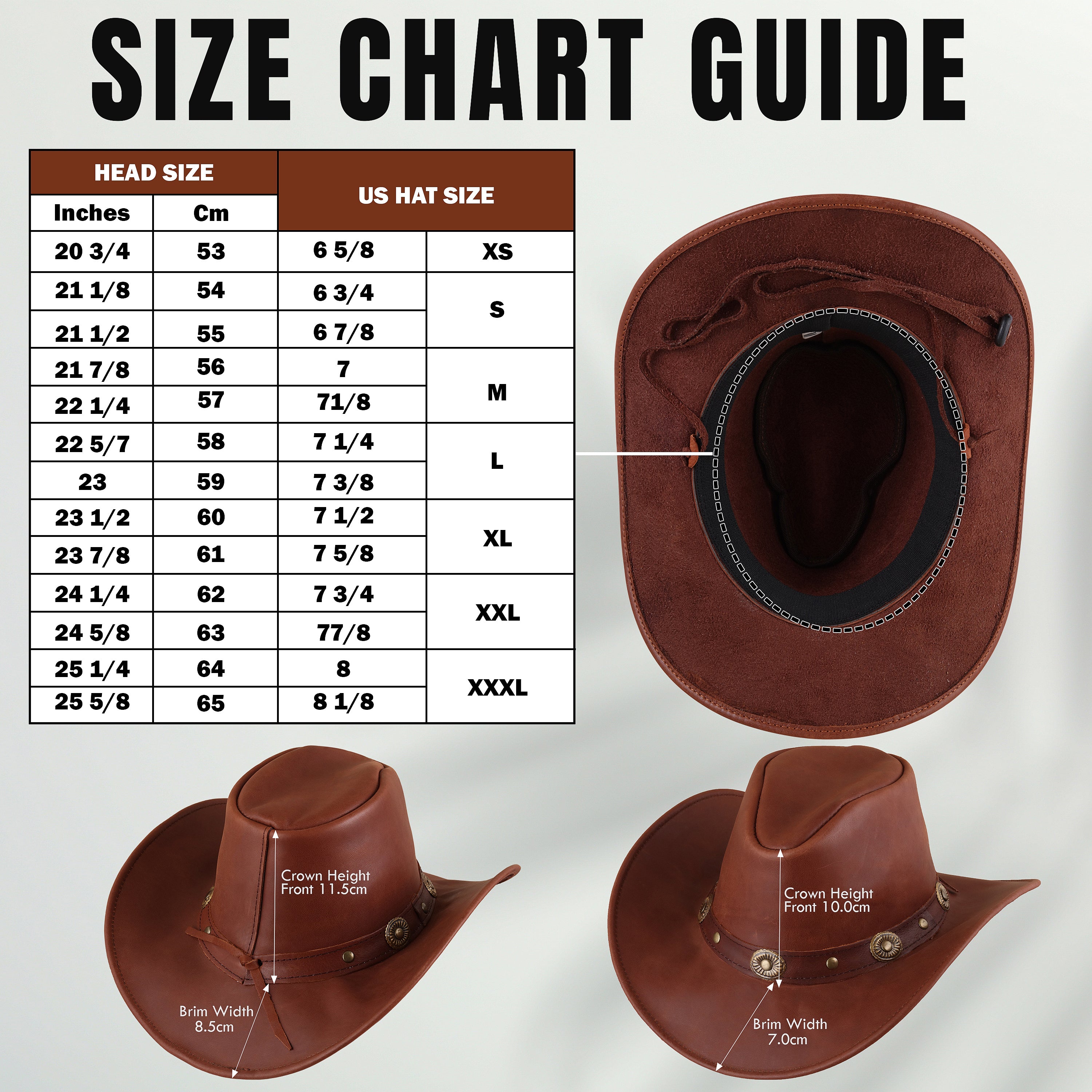 Brown Leather Cowboy Hat – Western Cattleman Style with Concho Band