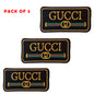 GUCCI Black Stylish Embroidered Patch Iron on / Sew on Patch Black-Gold