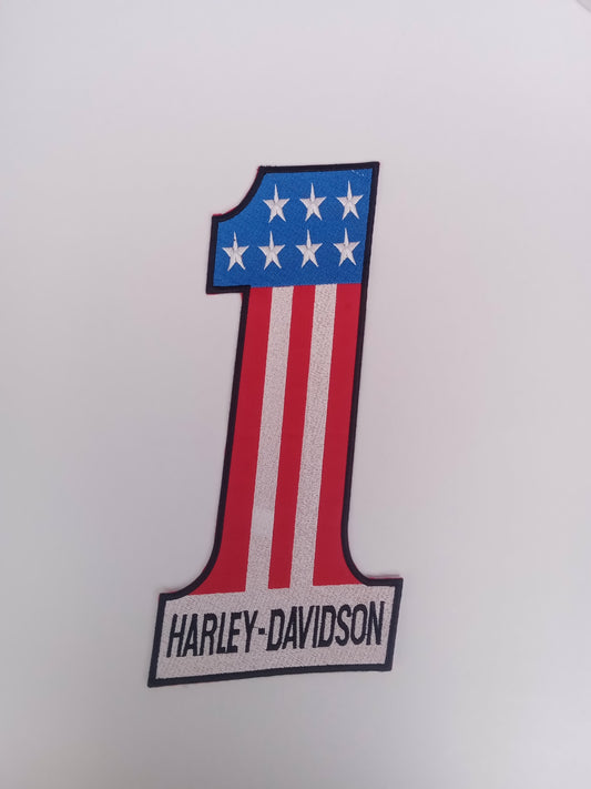 H -D USA #1 FLAG big patch - Embroidery Patch - Iron/Sew On Patch