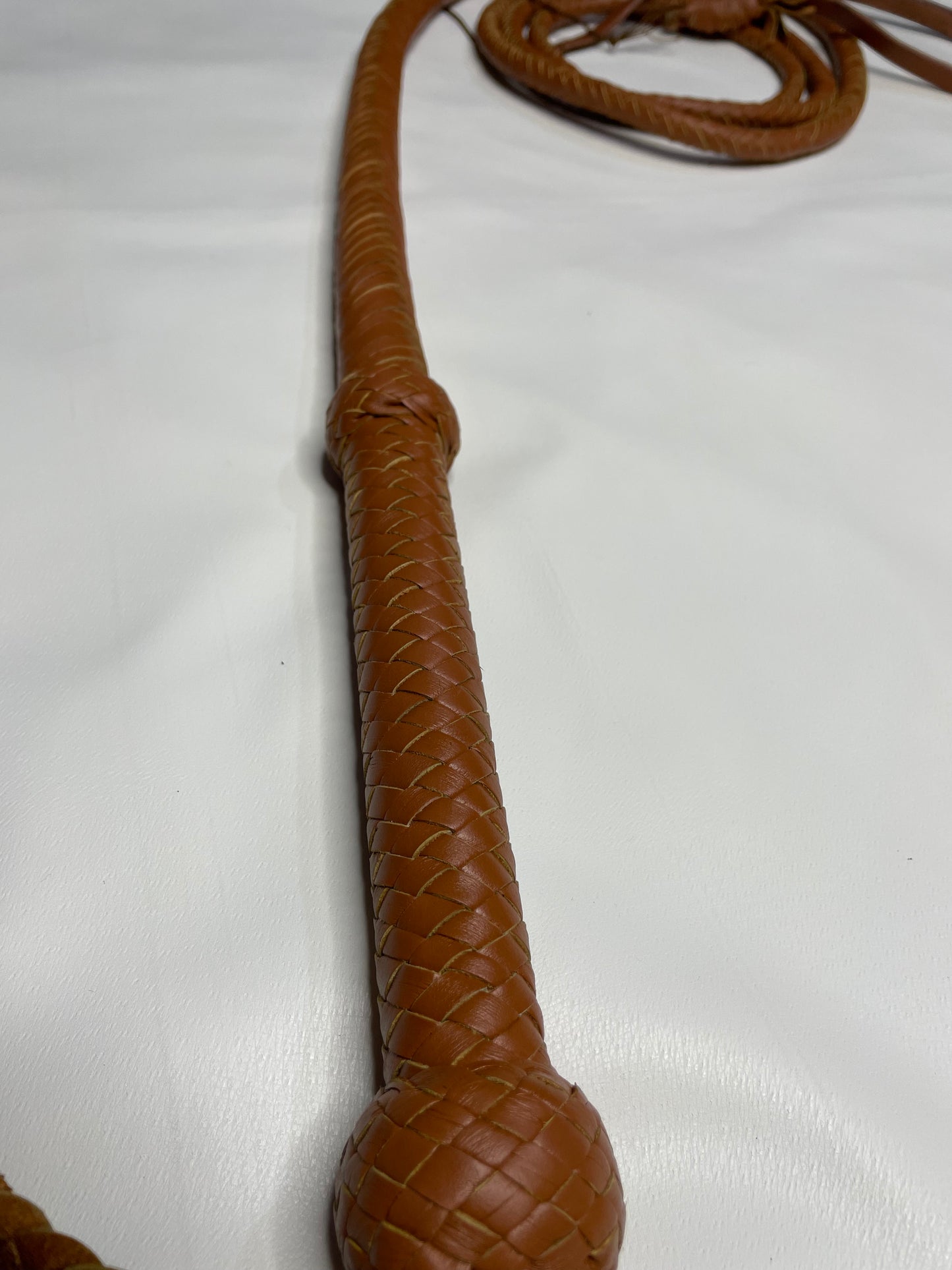 Real Calf Leather Bull Whip 4/6/8 Feet Long 12-Plait Bullwhip - Loud Crack Sound