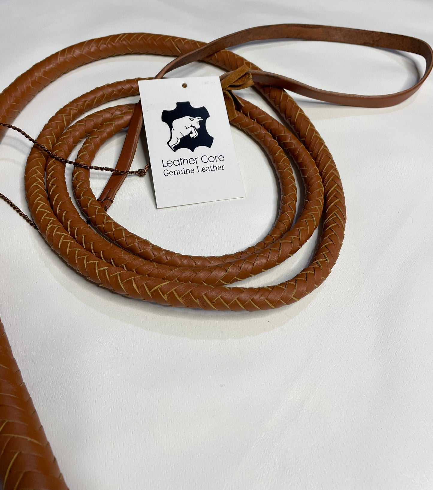 Real Calf Leather Bull Whip 4/6/8 Feet Long 12-Plait Bullwhip - Loud Crack Sound