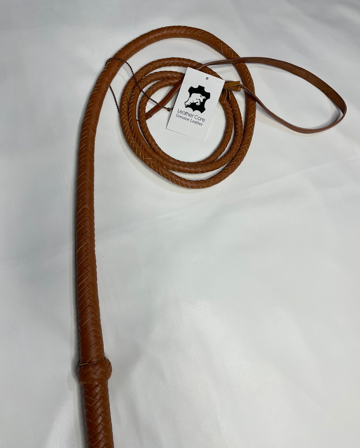 Real Calf Leather Bull Whip 4/6/8 Feet Long 12-Plait Bullwhip - Loud Crack Sound