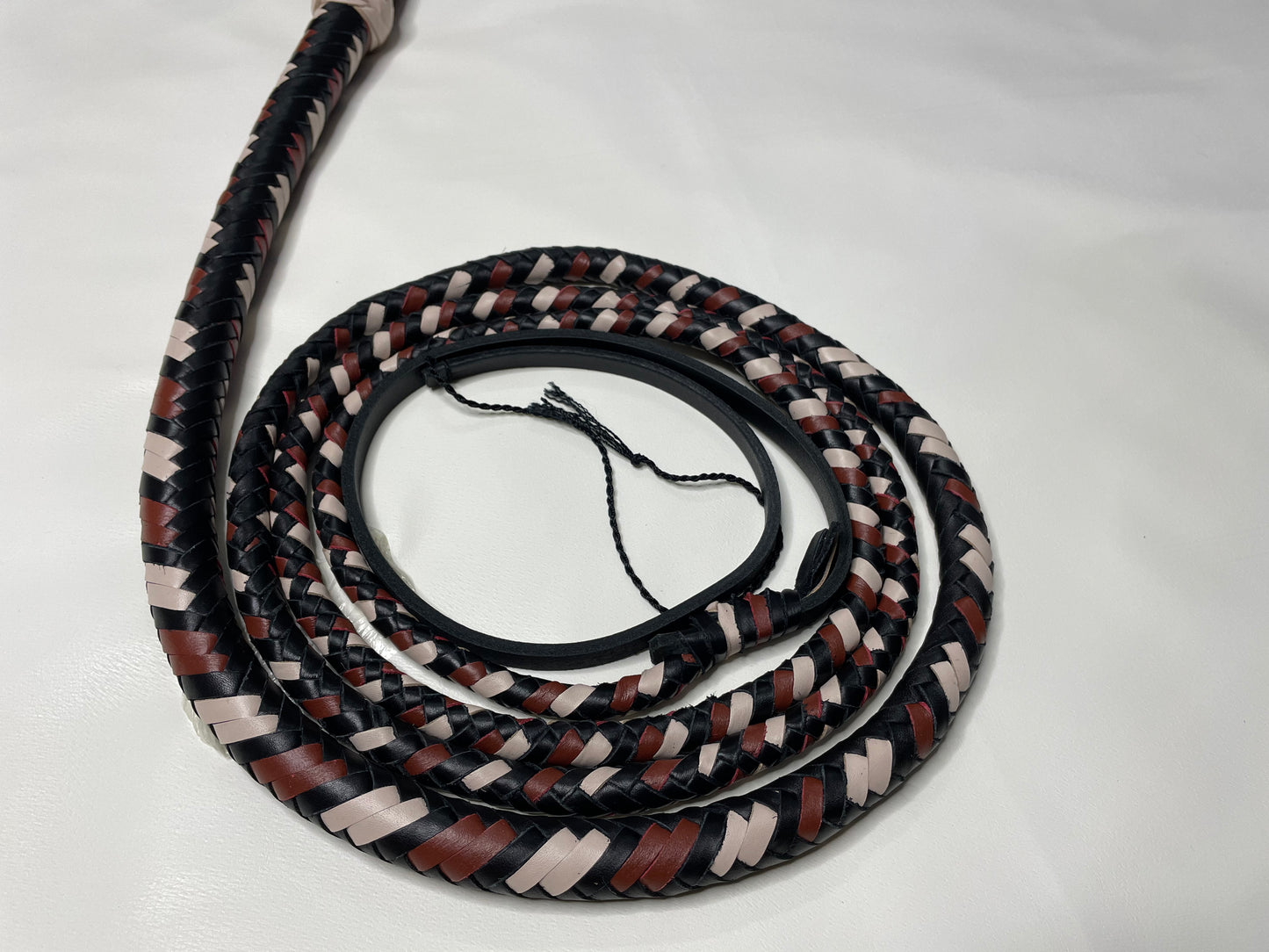 Real Calf Leather Bull Whip 4/6/8 Feet Long 12-Plait Bullwhip - Loud Crack Sound