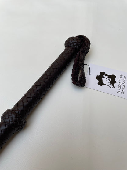 Real Calf Leather Bull Whip 4/6/8 Feet Long 12-Plait Bullwhip - Loud Crack Sound