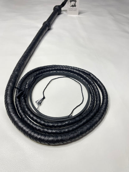 Real Calf Leather Bull Whip 4/6/8 Feet Long 12-Plait Bullwhip - Loud Crack Sound