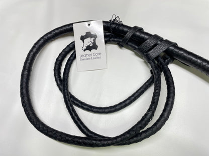 Real Calf Leather Bull Whip 4/6/8 Feet Long 12-Plait Bullwhip - Loud Crack Sound