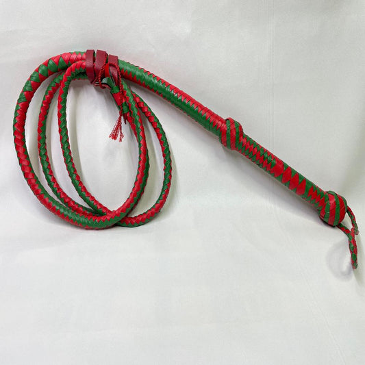 Real Calf Leather Bull Whip 4/6/8 Feet Long 12-Plait Bullwhip - Loud Crack Sound