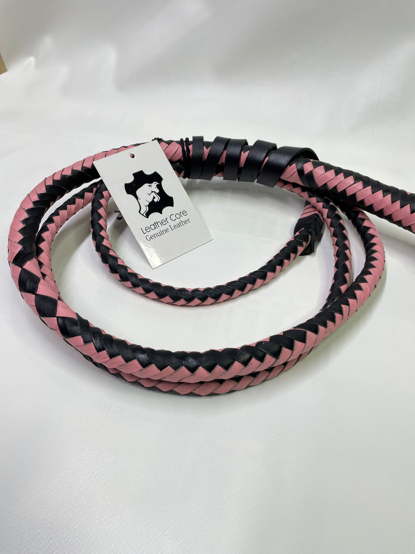 Real Calf Leather Bull Whip 4/6/8 Feet Long 12-Plait Bullwhip - Loud Crack Sound