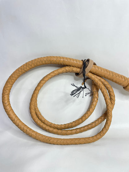 Real Calf Leather Bull Whip 4/6/8 Feet Long 12-Plait Bullwhip - Loud Crack Sound