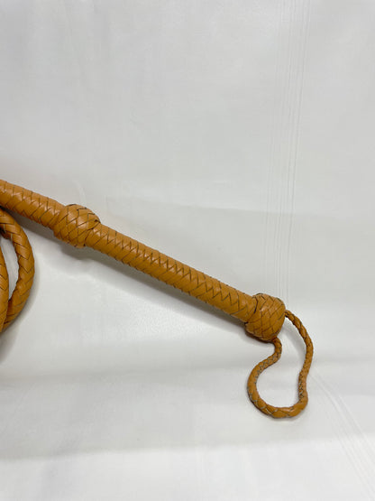 Real Calf Leather Bull Whip 4/6/8 Feet Long 12-Plait Bullwhip - Loud Crack Sound