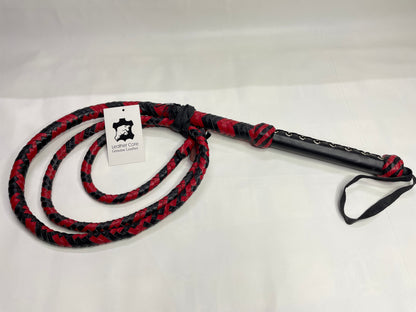 Real Calf Leather Bull Whip 4/6/8 Feet Long 12-Plait Bullwhip - Loud Crack Sound