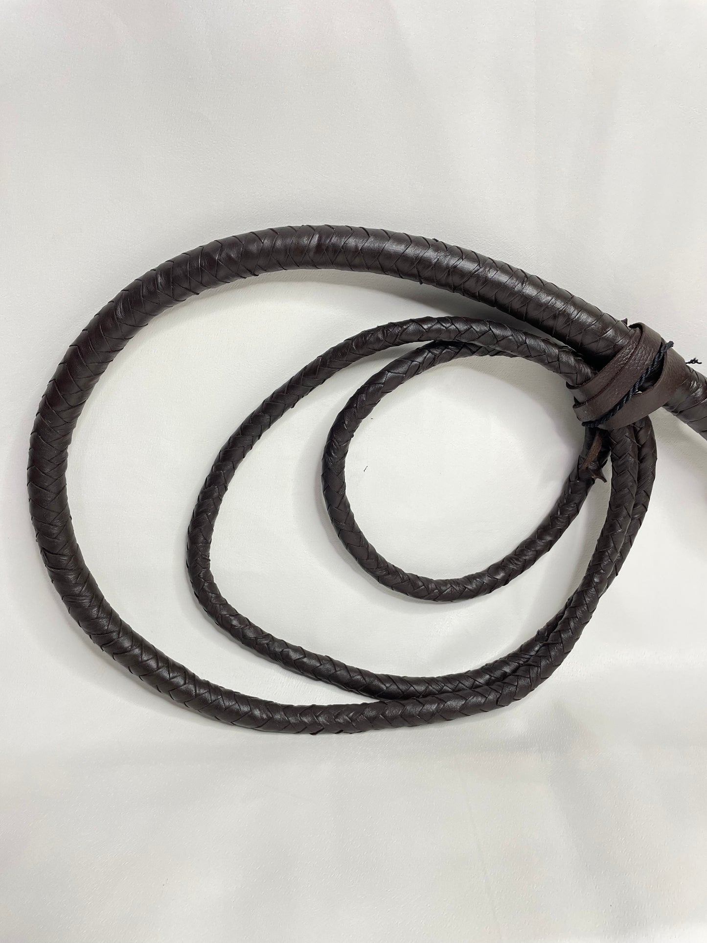 Real Calf Leather Bull Whip 4/6/8 Feet Long 12-Plait Bullwhip - Loud Crack Sound