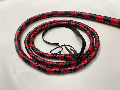 Real Calf Leather Bull Whip 4/6/8 Feet Long 12-Plait Bullwhip - Loud Crack Sound