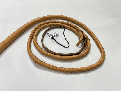 Real Calf Leather Bull Whip 4/6/8 Feet Long 12-Plait Bullwhip - Loud Crack Sound