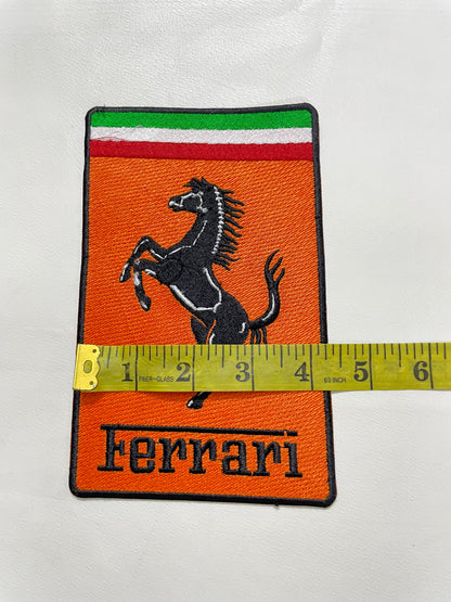 Ferrari Orange Big - Embroidered 7.0 inches large Patch - Iron / Sew on Patch