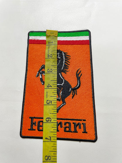 Ferrari Orange Big - Embroidered 7.0 inches large Patch - Iron / Sew on Patch