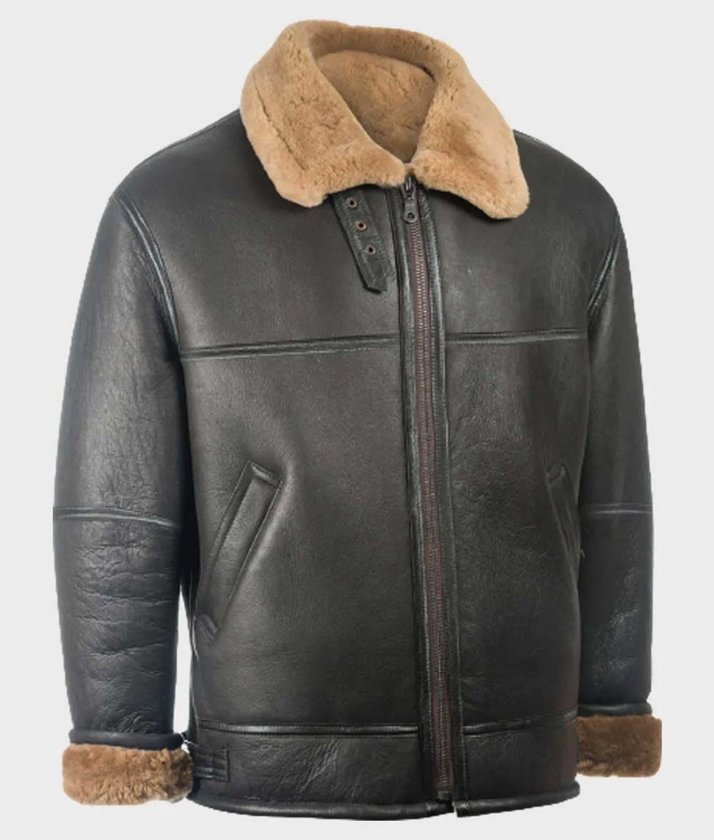 Men’s Brown Aviator B3 Bomber Jacket – Classic, Warm &amp; Timeless