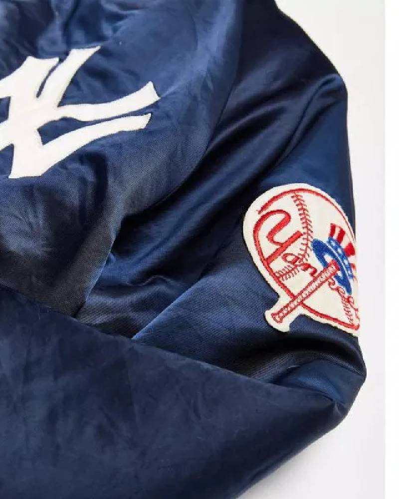 NY Yankees Vintage 90s Athletic Satin Bomber Jacket – Iconic Varsity Style, Retro & Bold
