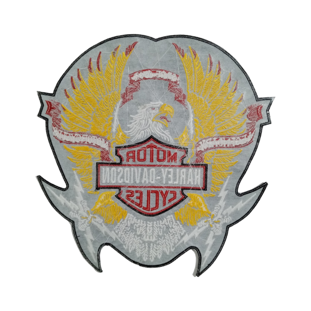 H-D Eagle Wings Large RED - YELLOW - BROWN Embroidery Patch - Iron/Sew On