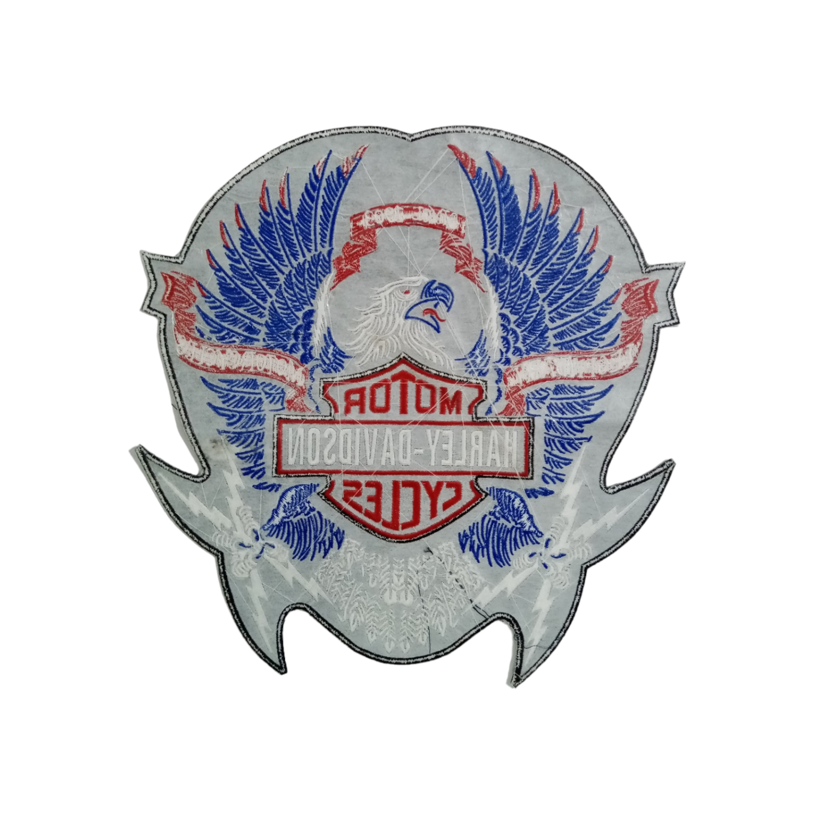H-D Eagle Wings Large RED - BLUE Embroidery Patch - Iron/Sew On