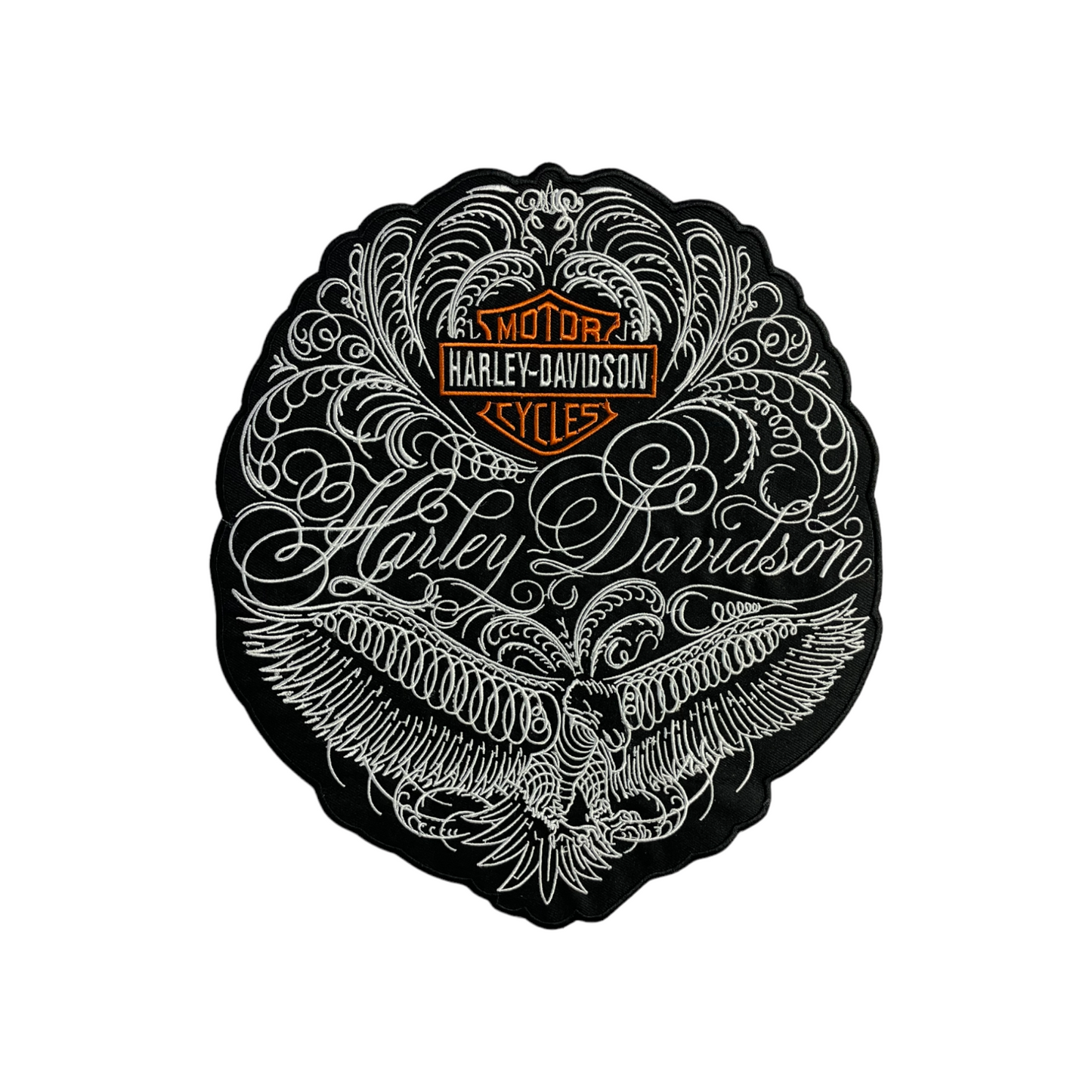 H - D Vintage Large 12'' - Embroidery Patch - Iron/Sew On Patch