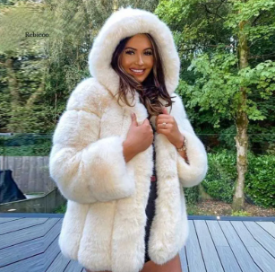 Women Fur Coat White Color Long Lenght