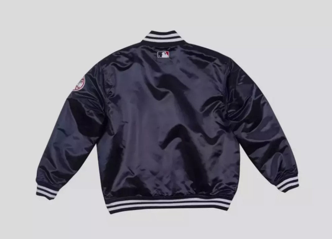 NY Yankees Vintage 90s Athletic Jacket Blue Satin Bomber Style Varsity Jacket