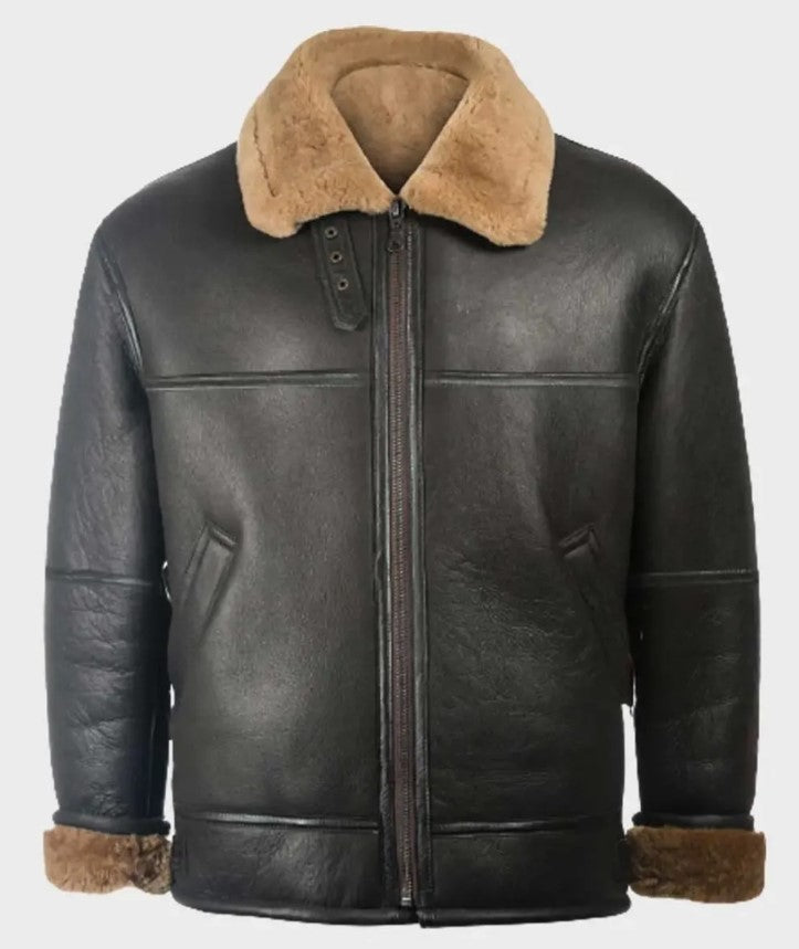 Men’s Brown Aviator B3 Bomber Jacket – Classic, Warm &amp; Timeless