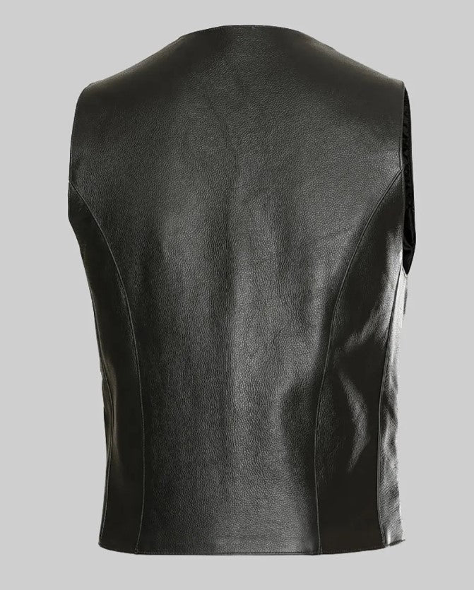 Andy Biersack Black Leather Vest – Rock-Inspired, Sleek &amp; Timeless