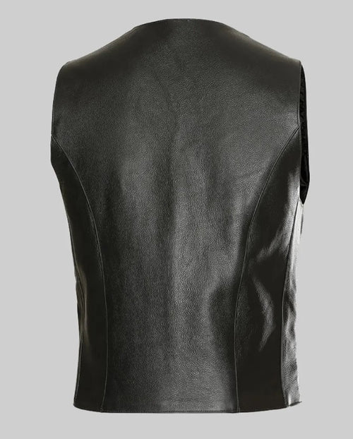 Andy Biersack Black Leather Vest – Rock-Inspired, Sleek &amp; Timeless
